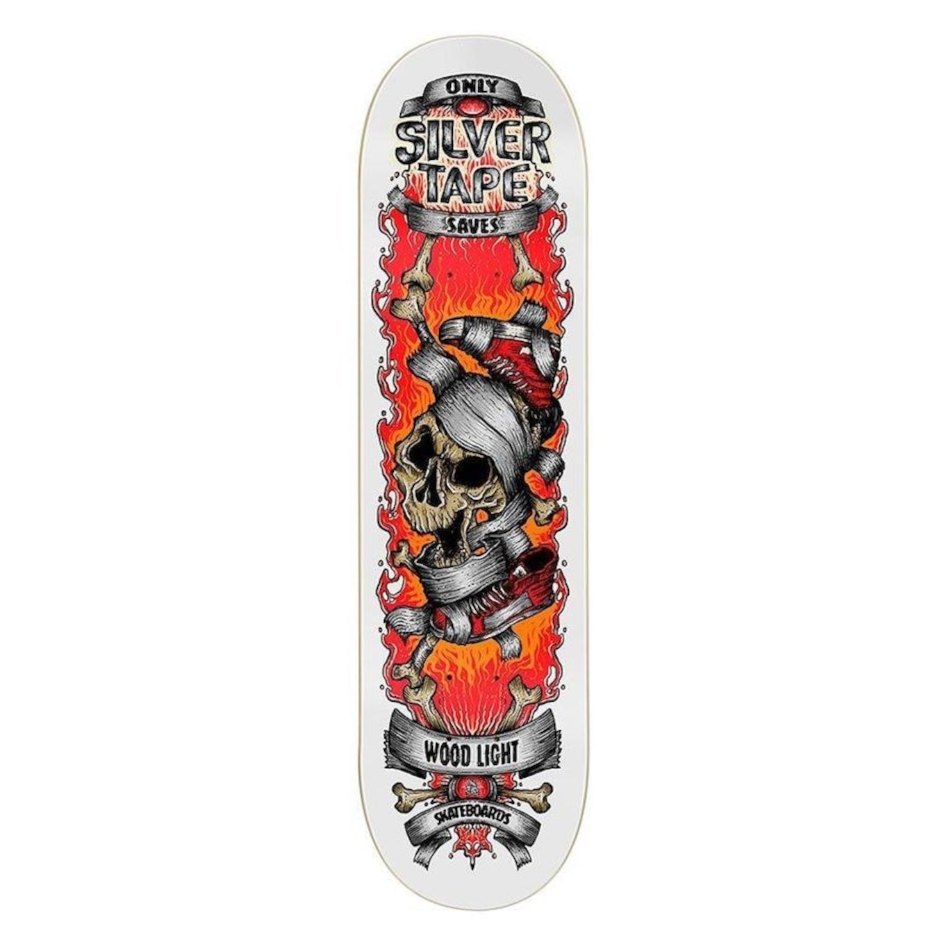 Shape de Skate Wood Light Marfim New School Silver Tape - Foto 1