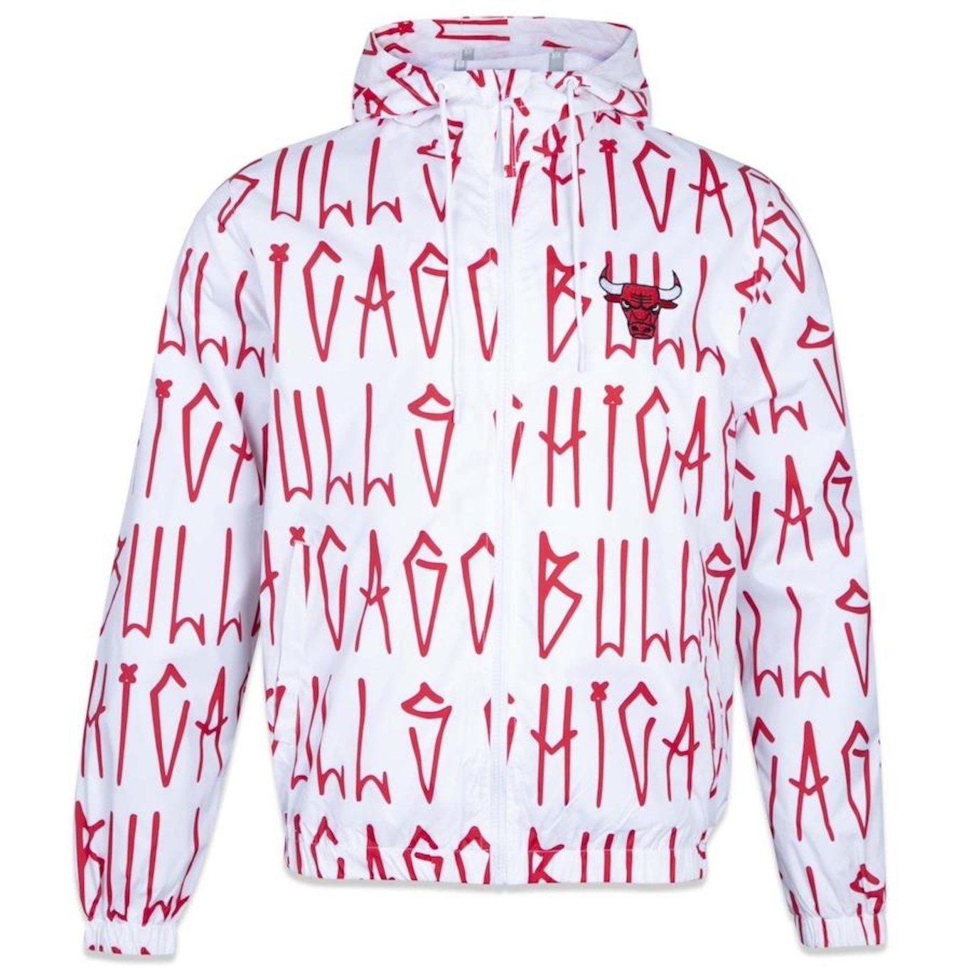 Jaqueta New Era Corta com Capuz Vento Windbreaker NBA Chicagi Bulls - Feminina - Foto 1