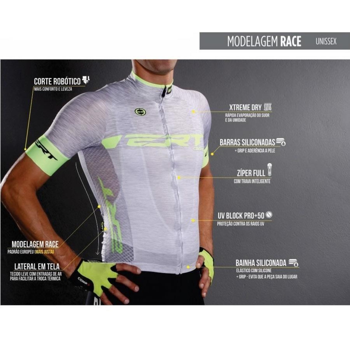 Camisa de Ciclismo ERT Elite Cycling Team slim fit - Unissex - Foto 4