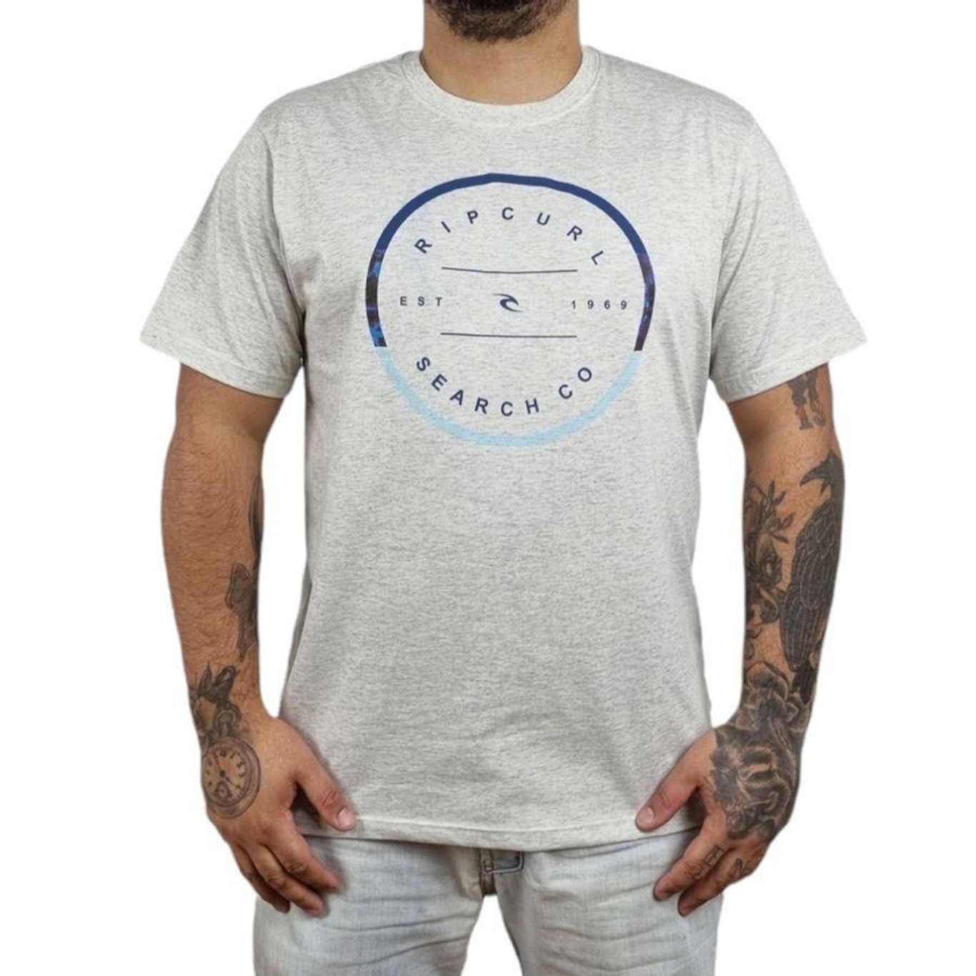 Camiseta Rip Curl Summer Breeze Bone Marle - Masculina - Foto 2