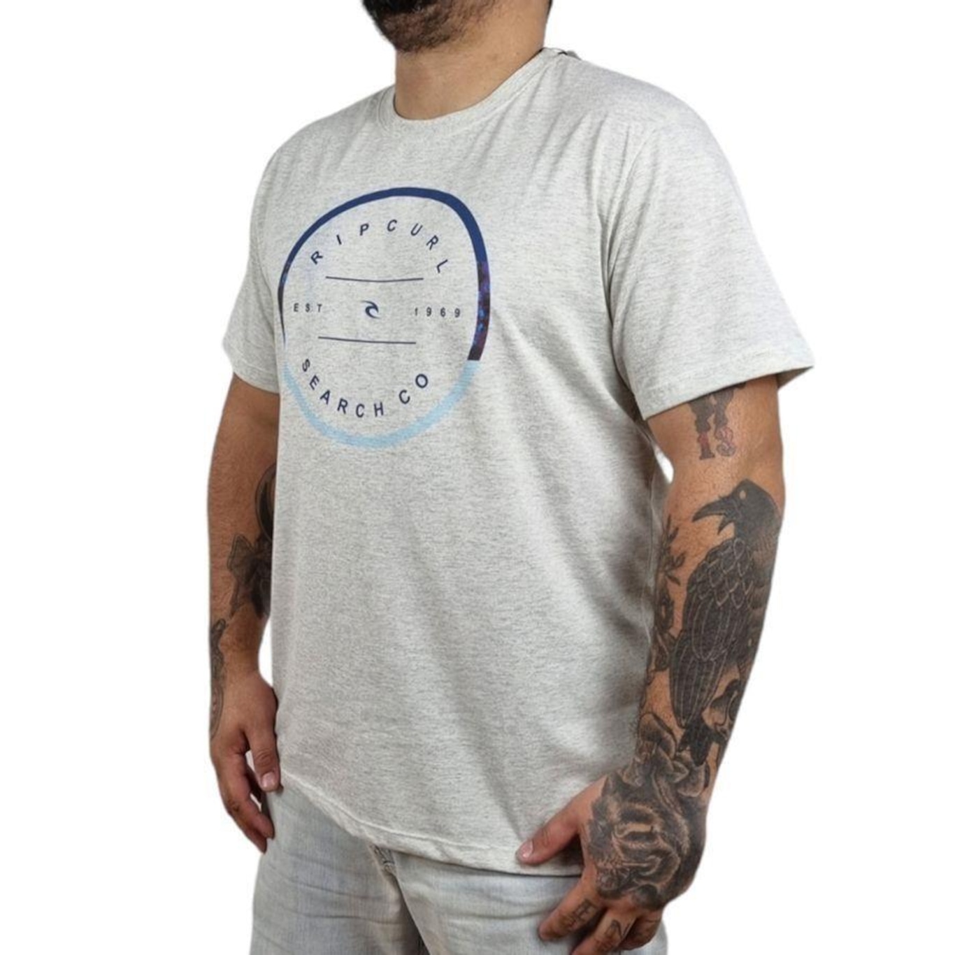 Camiseta Rip Curl Summer Breeze Bone Marle - Masculina - Foto 3