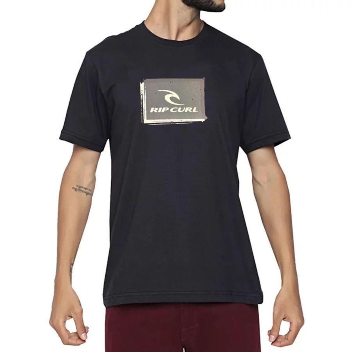 Camiseta Rip Curl Icon Trash Washed Black - Masculina - Foto 1