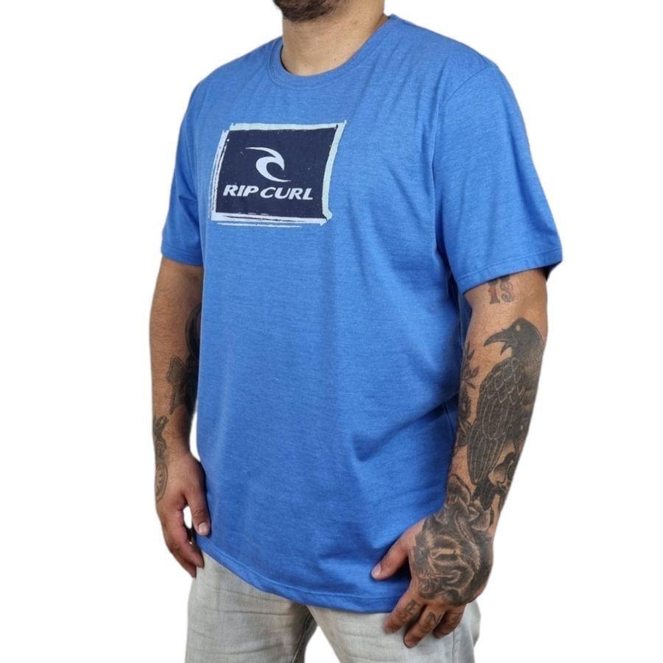 Camiseta Rip Curl Icon Trash Blue Marle - Masculina - Foto 1