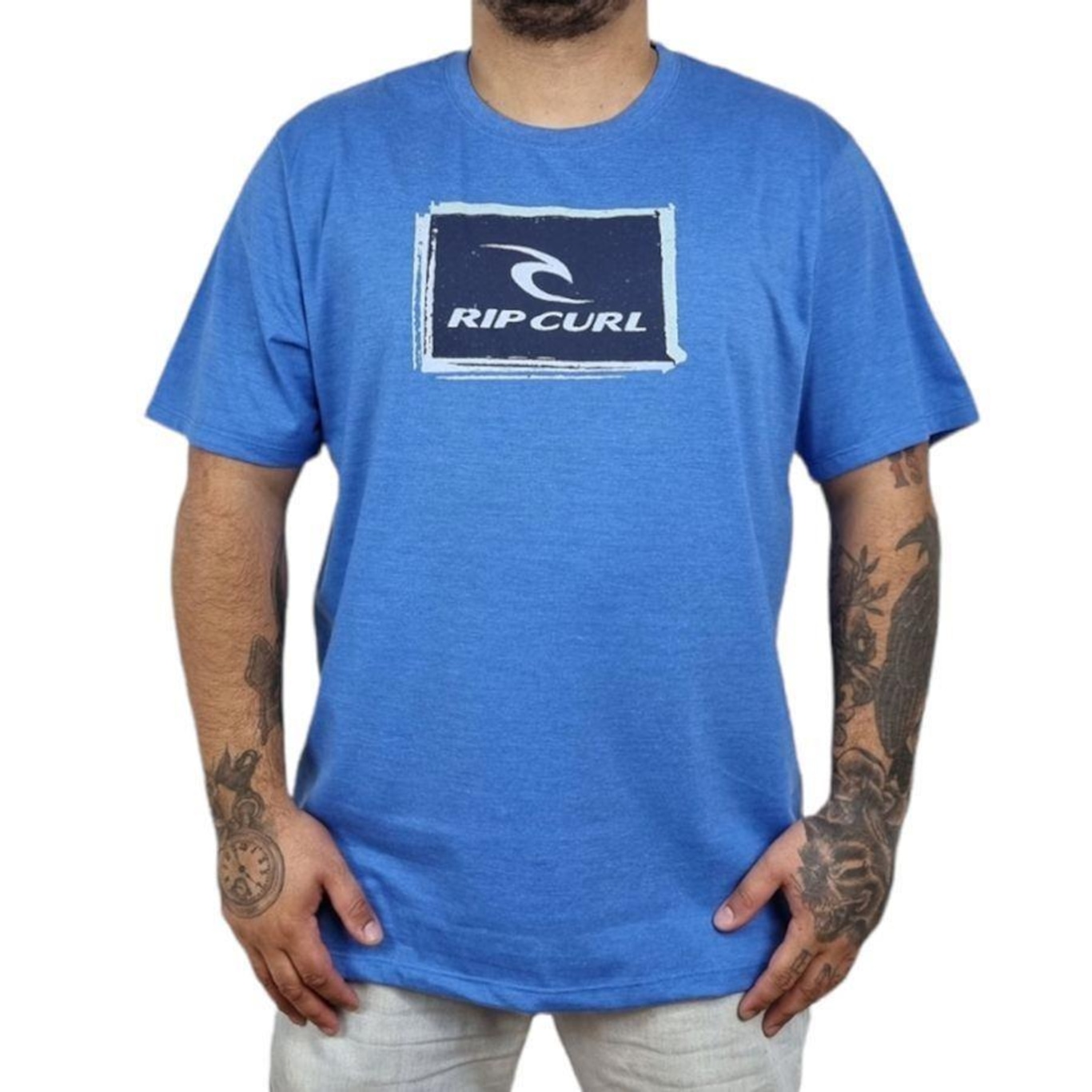 Camiseta Rip Curl Icon Trash Blue Marle - Masculina - Foto 3