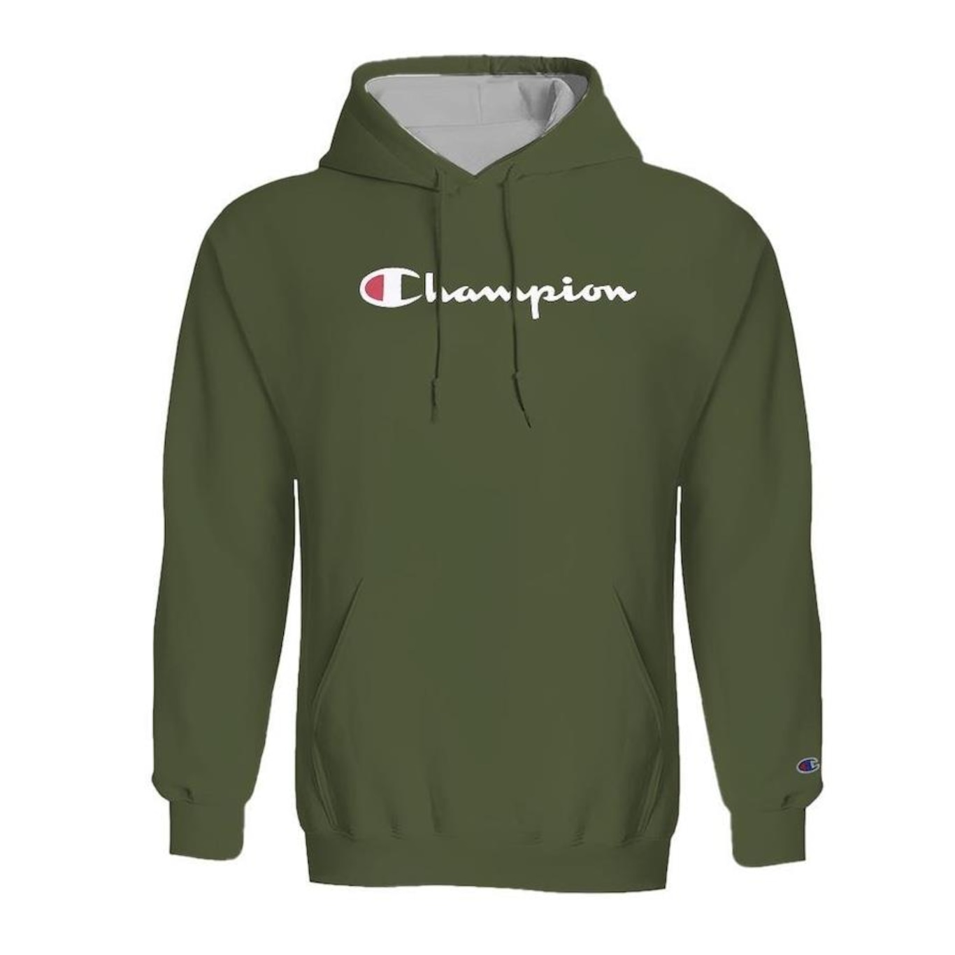 Blusão de Moletom com Capuz Champion Logo Script Ink - Masculino - Foto 1