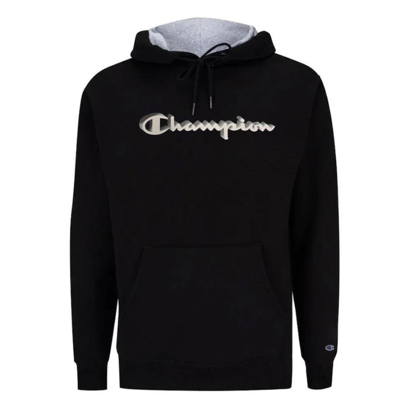 Blusão de Moletom com Capuz Champion Canguru Shadow Script - Masculino - Foto 1