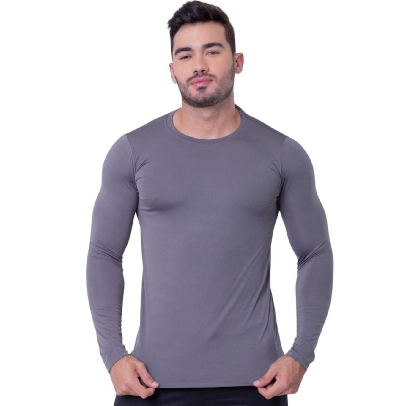 Kit de Camisas Térmica Segunda Pele Performance Moda Manga Longa com Proteção Solar 50+ - 3 Unidades - Masculina - Foto 3