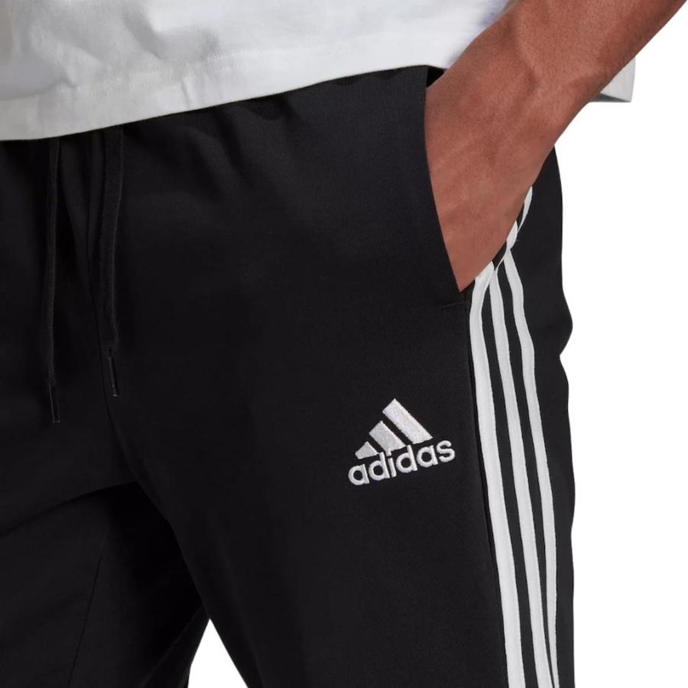 Calça Adidas Essentials 3 Listras Masculina Preto