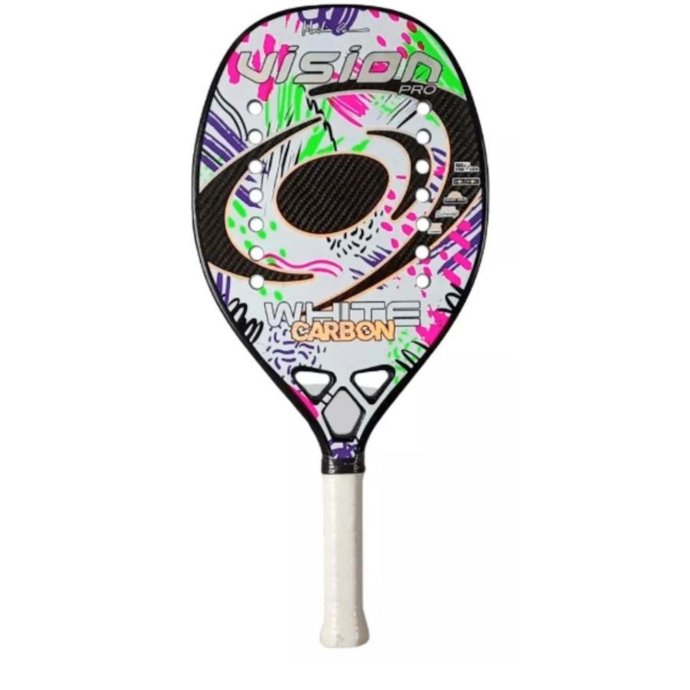 Raquete de Beach Tennis Vision White Carbon - Foto 1