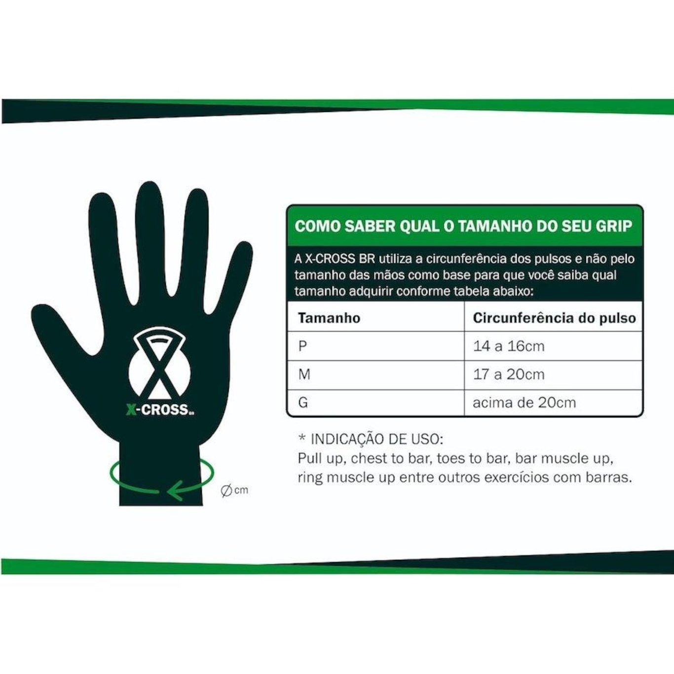 Kit Luvas Palmar Hand Grip Cross Training + Munhequeira Elástica - X-Cross Br - Foto 6