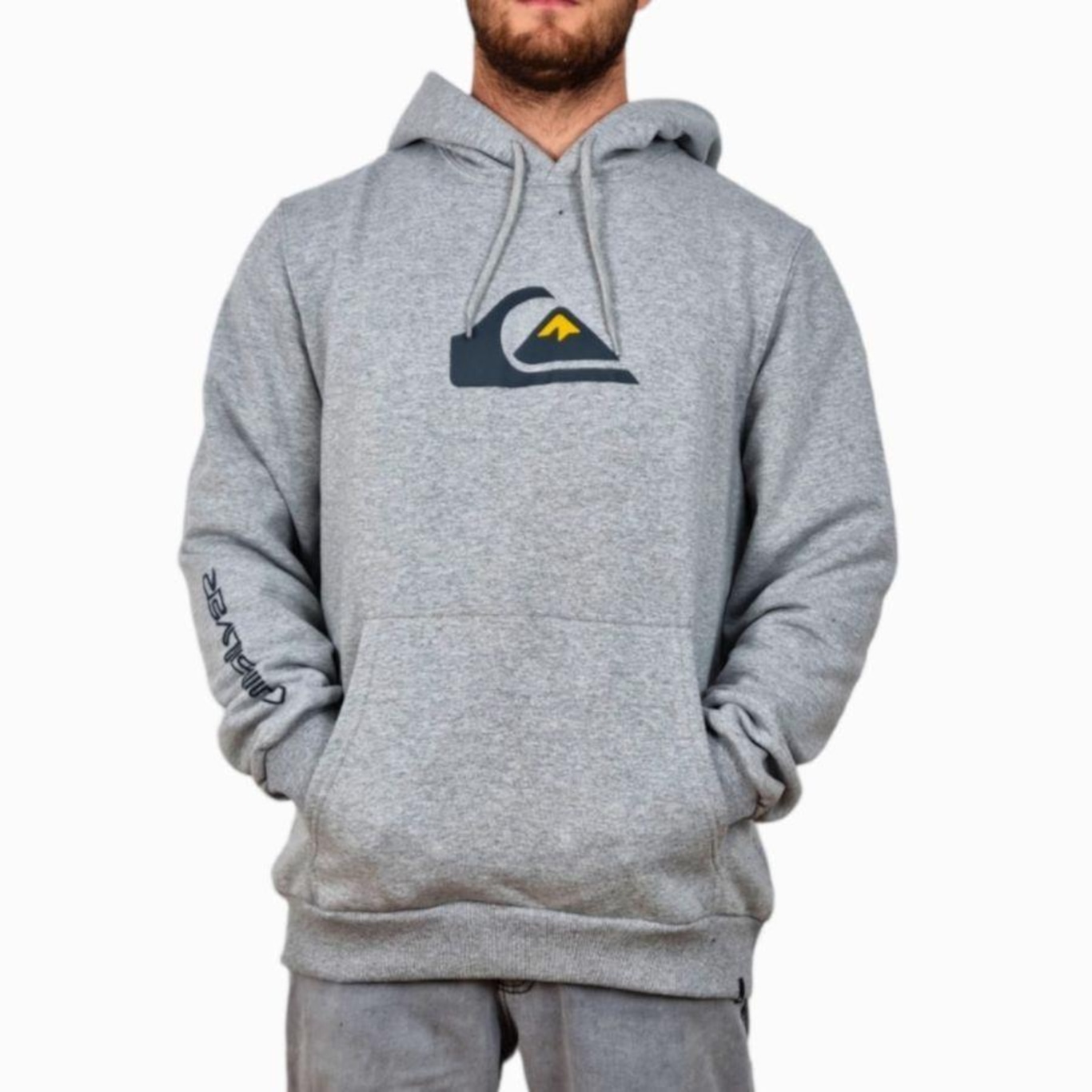 Blusão de Moletom com Capuz Quiksilver Comp Logo - Masculino - Foto 1