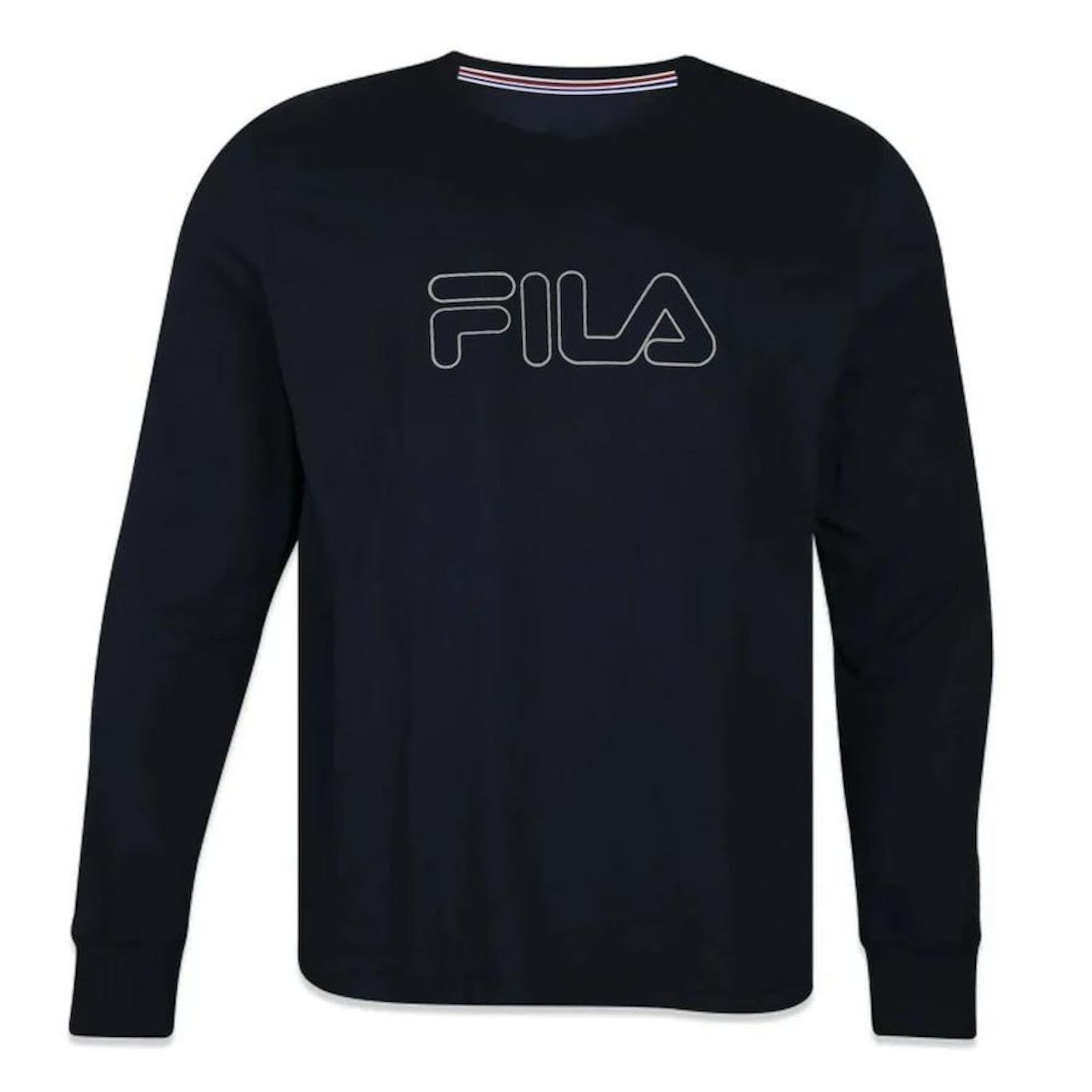 Camiseta Fila Manga Longa Letter Outline - Masculina - Foto 1