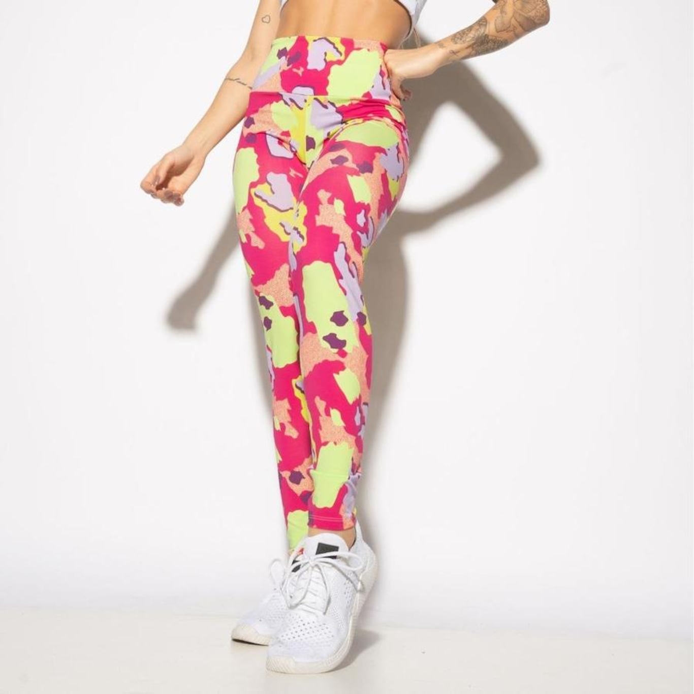 Calça Legging Honey Be Estampada Camuflado Candy Color - Feminina - Foto 1