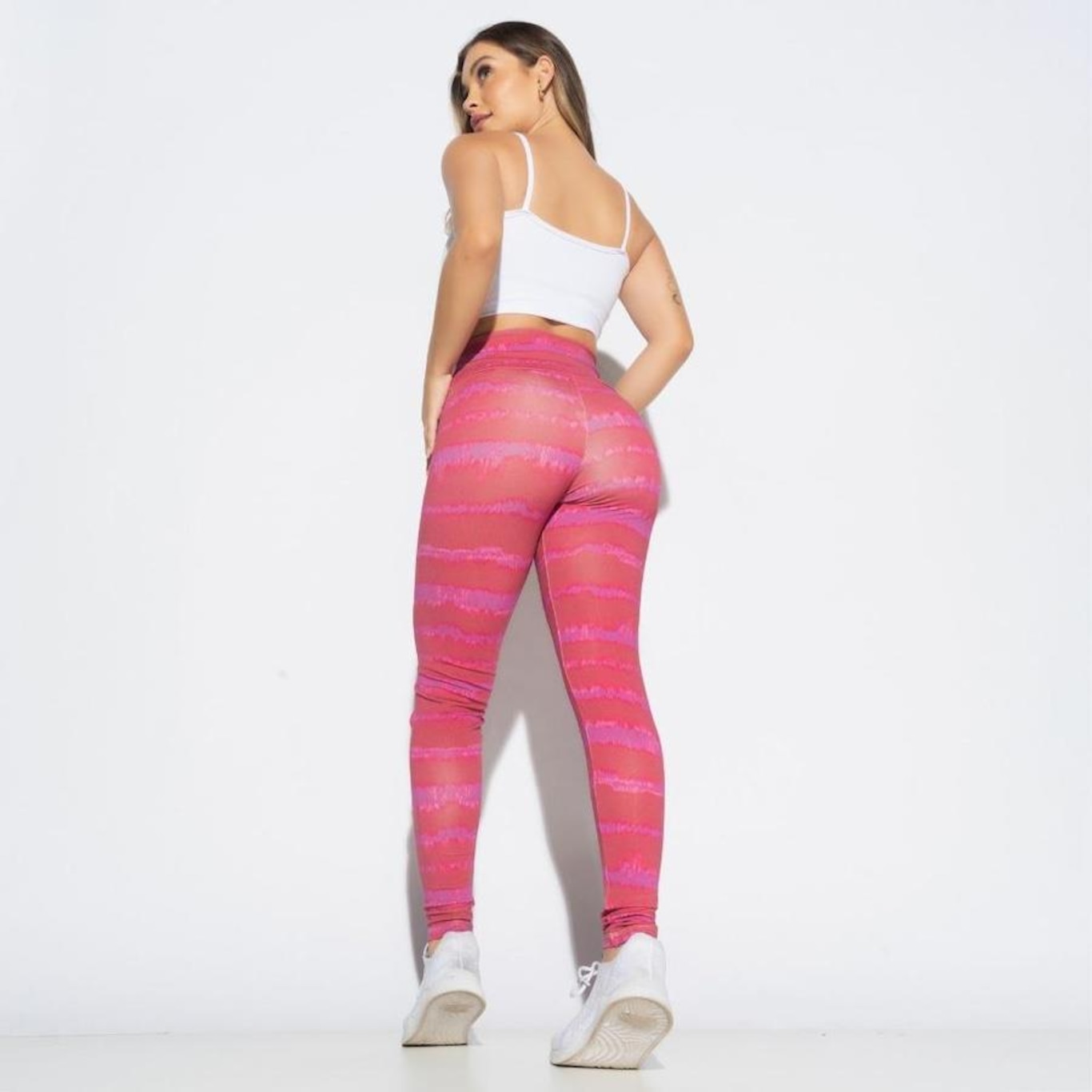 Calça Legging Honey Be Fitness Estampada Listrado - Feminina - Foto 4