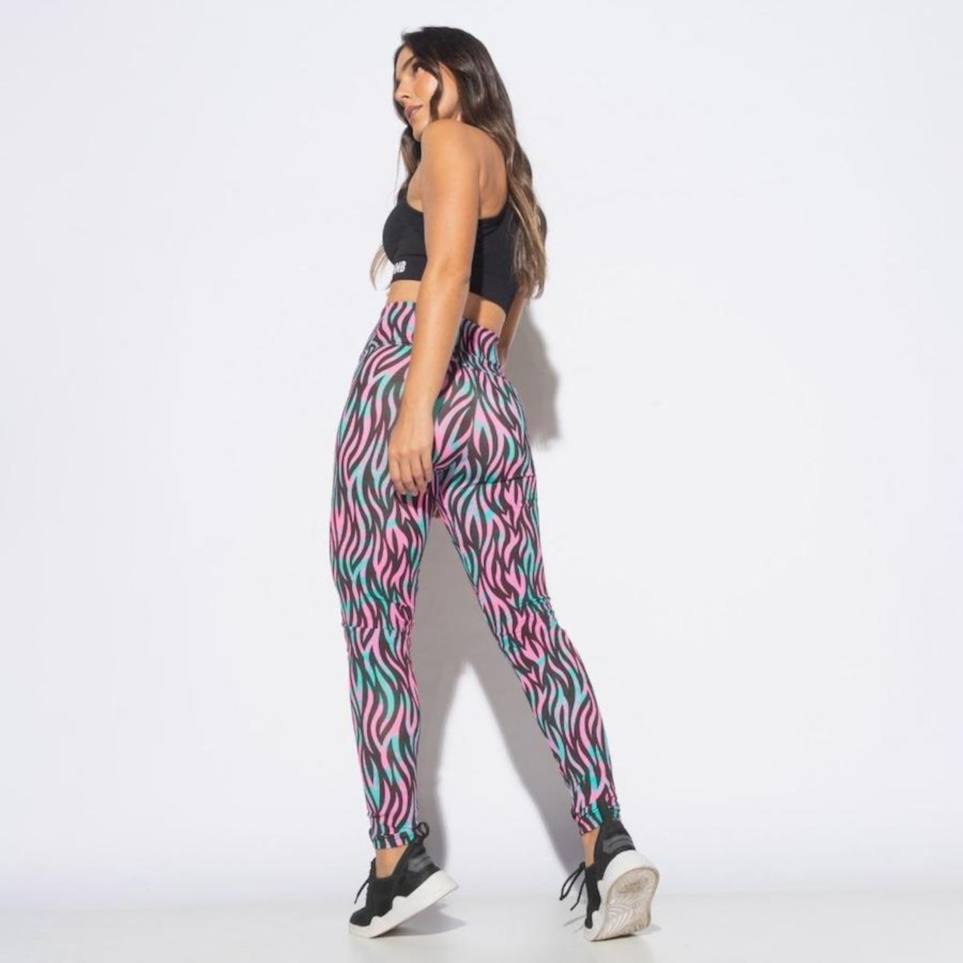 Calça Legging Honey Be Fitness Estampada Zebra - Feminina - Foto 4