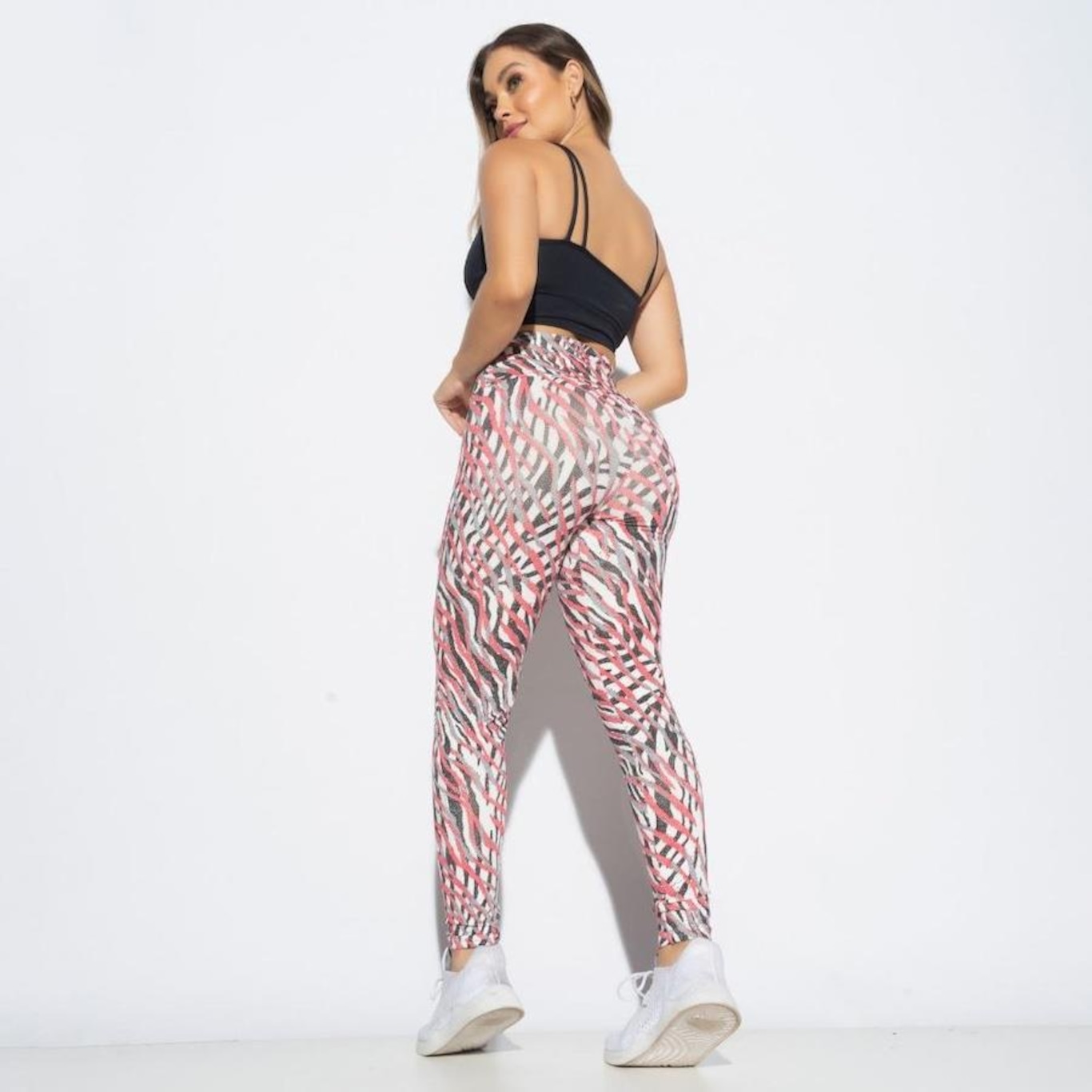 Calça Legging Honey Be Estampada Ondulado - Feminina - Foto 4