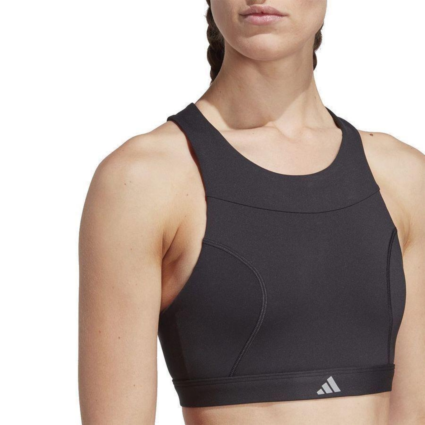 Top Fitness adidas Médio Suporte Running com Bojo Removível - Feminino - Foto 6