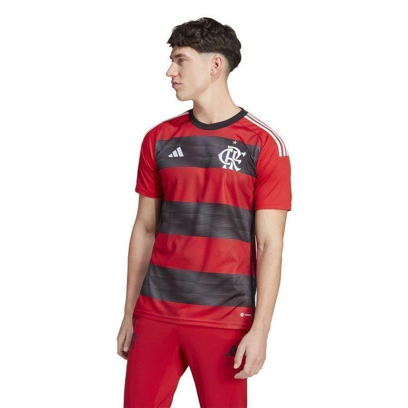 Camiseta do Flamengo adidas I 23/24 Torcedor - Masculina - Foto 3