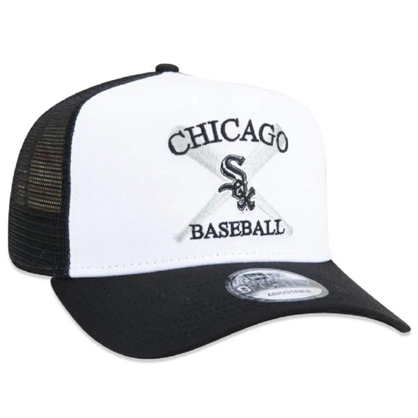 Boné Aba Curva New Era 9Forty AF MLB Chicago White Sox - Trucker - Snapback - Adulto - Foto 3