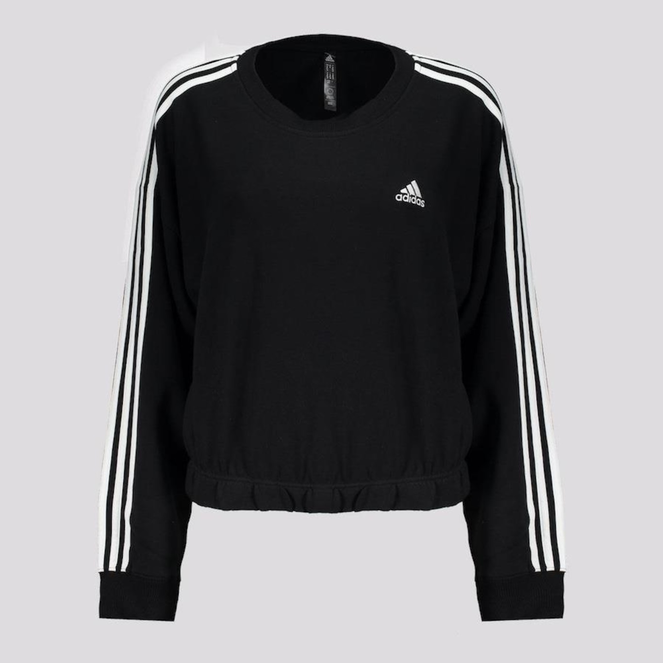 Blusão de Moletom com Capuz Cropped adidas 3 Stripes - Feminino - Foto 1