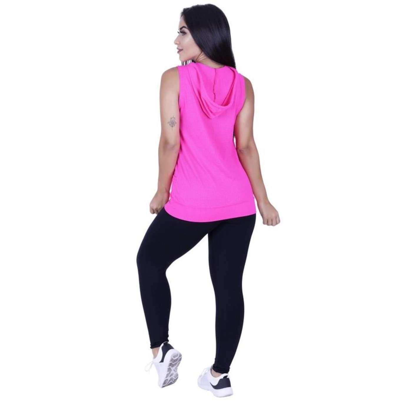 Colete Feminino Fitness Dry Bolso E Capuz Com Zíper Orbis - Foto 5