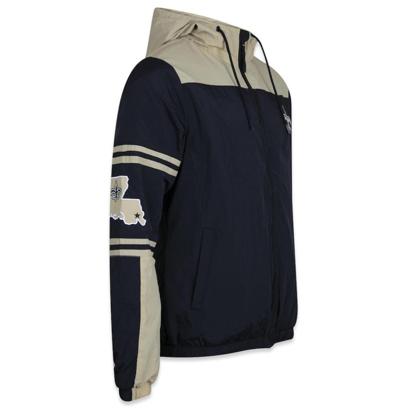 Jaqueta Corta Vento com Capuz New Era Windbreaker NFL New Orleans Saints Back To School - Masculina - Foto 2