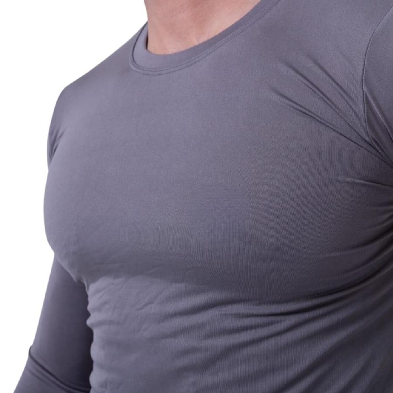 Camisa Térmica Segunda Pele Performance Moda Manga Longa Proteção UV 50+ - Masculina - Foto 3