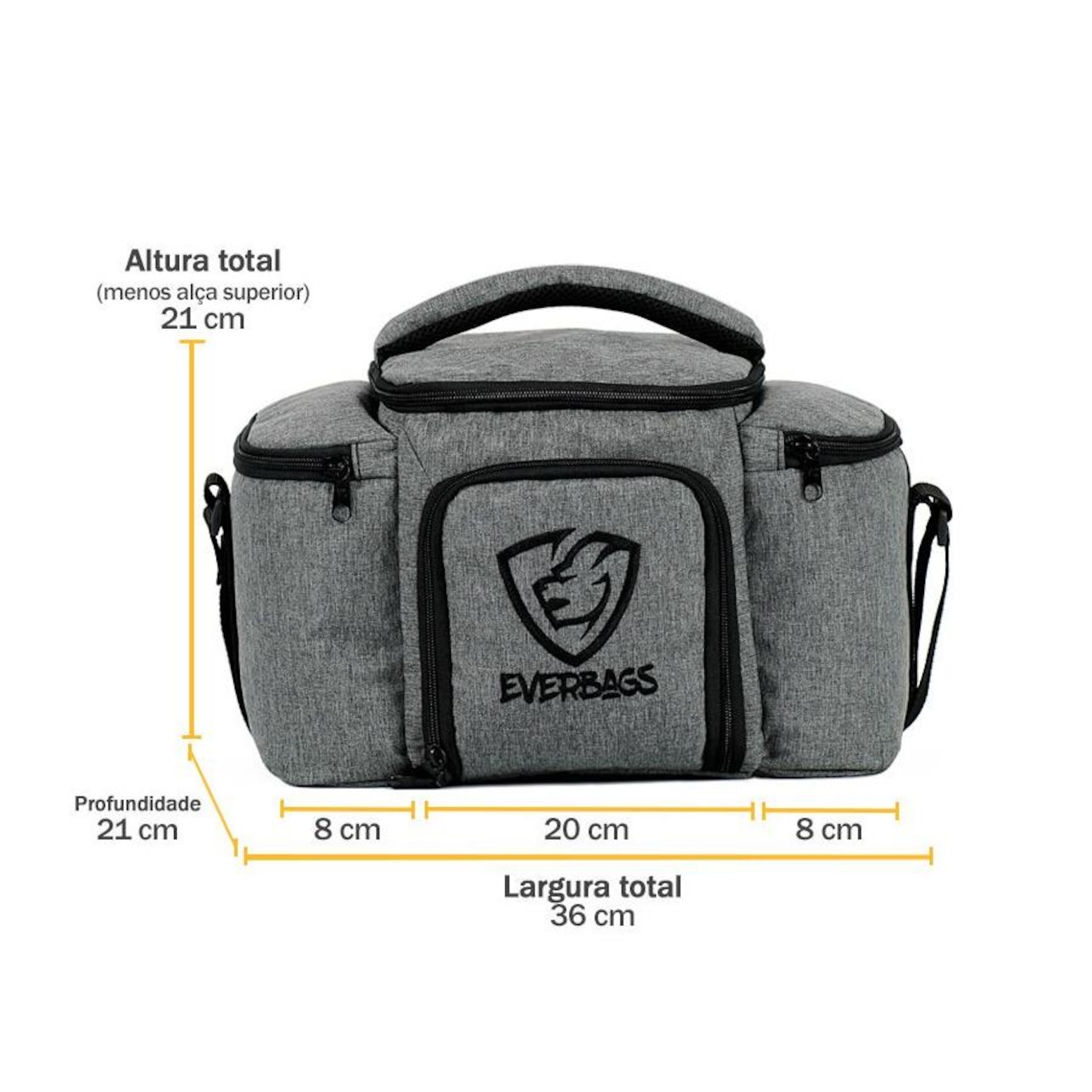 Bolsa Térmica Everbags Fitness Top - 16 Litros Cinza Mescla - Foto 5