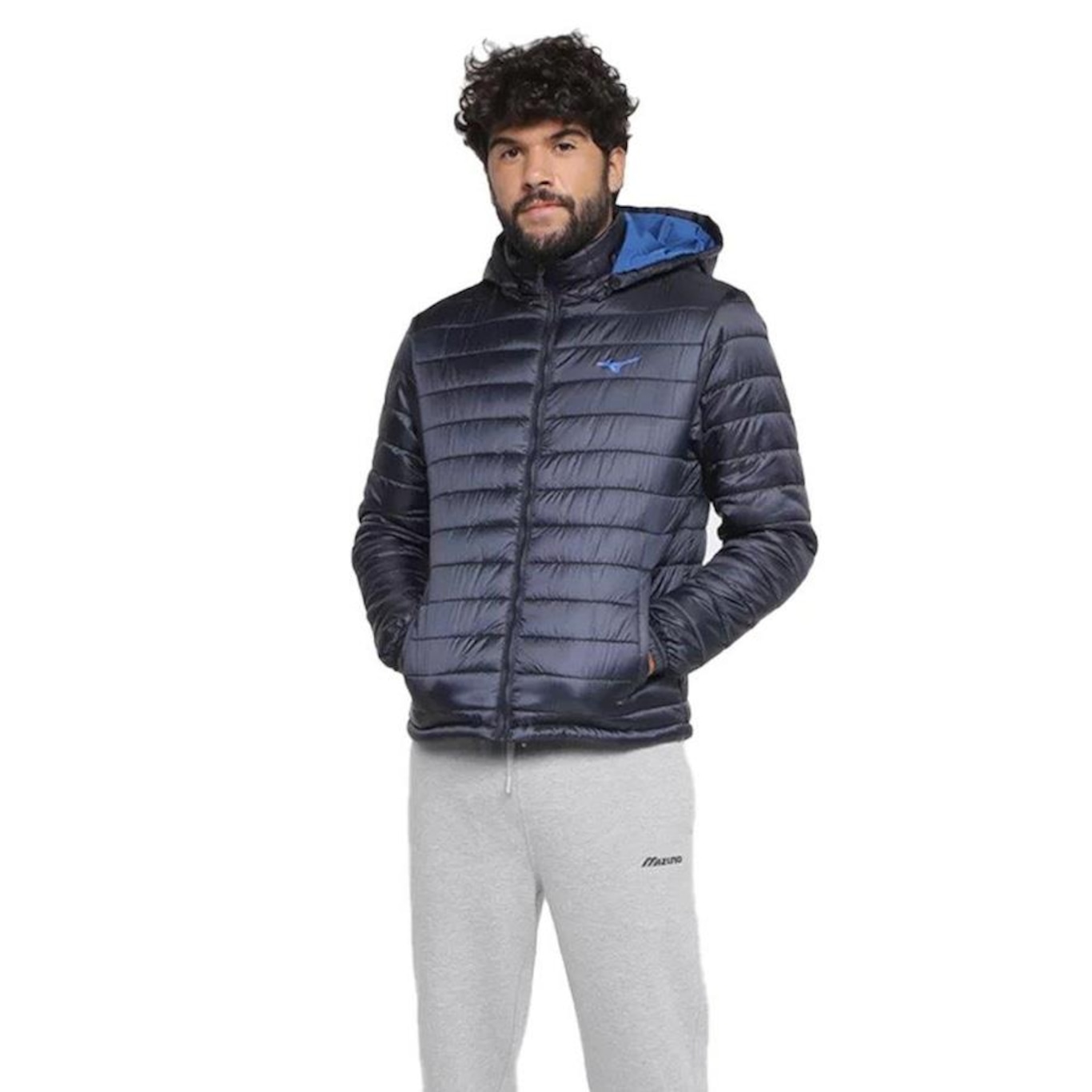 Jaqueta com Capuz Mizuno Puffer - Masculina - Foto 1