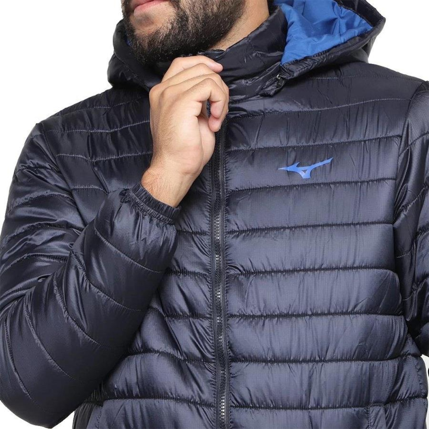 Jaqueta com Capuz Mizuno Puffer - Masculina - Foto 4