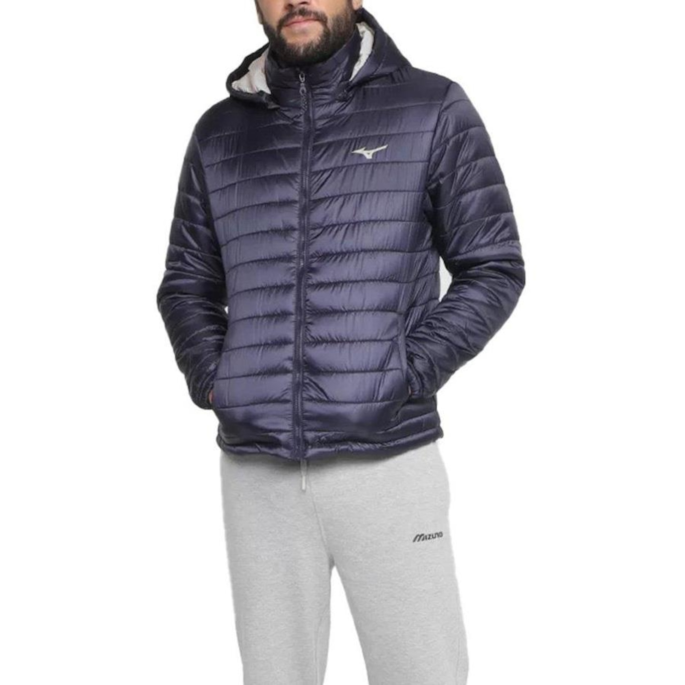 Jaqueta com Capuz Mizuno Puffer - Masculina - Foto 1