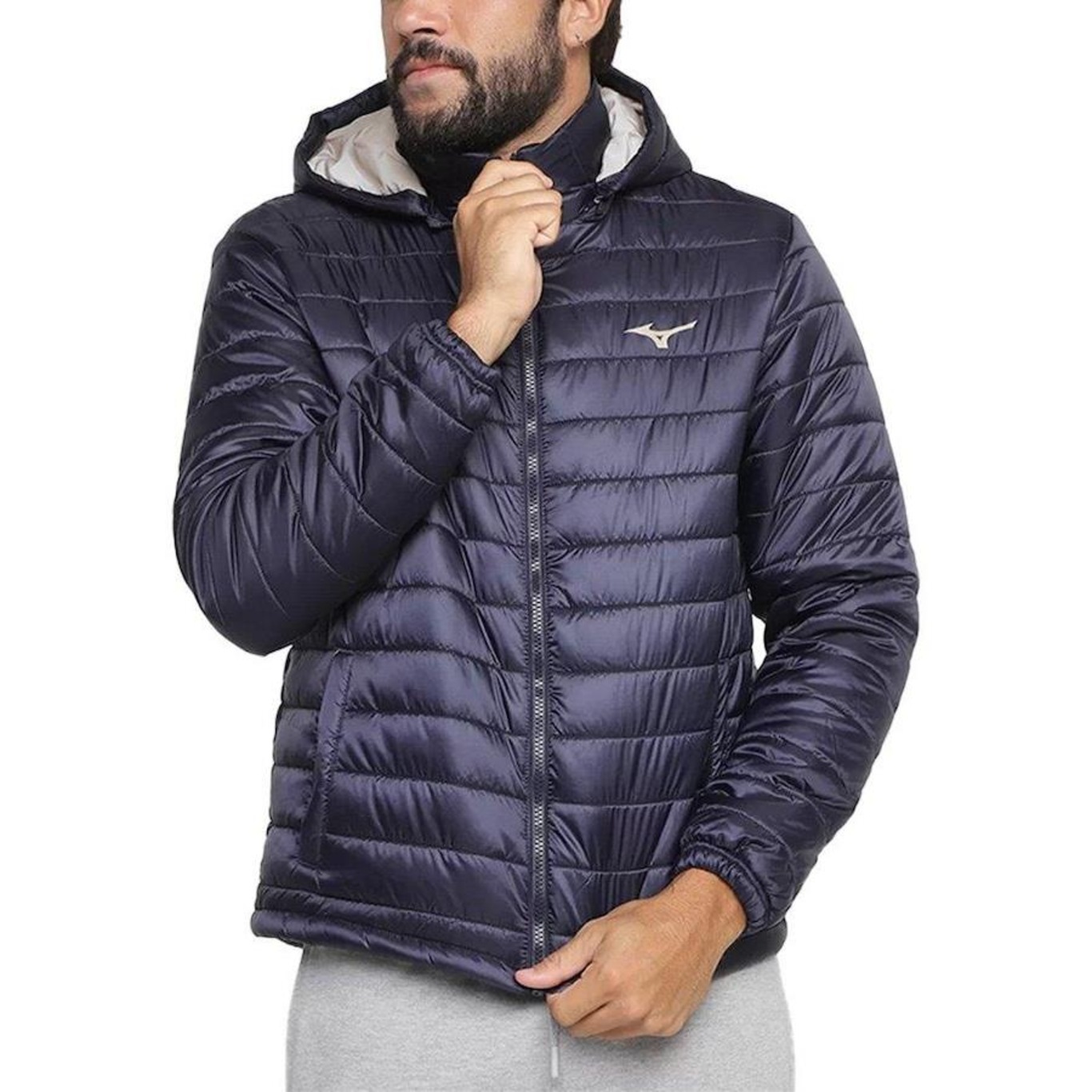 Jaqueta com Capuz Mizuno Puffer - Masculina - Foto 3