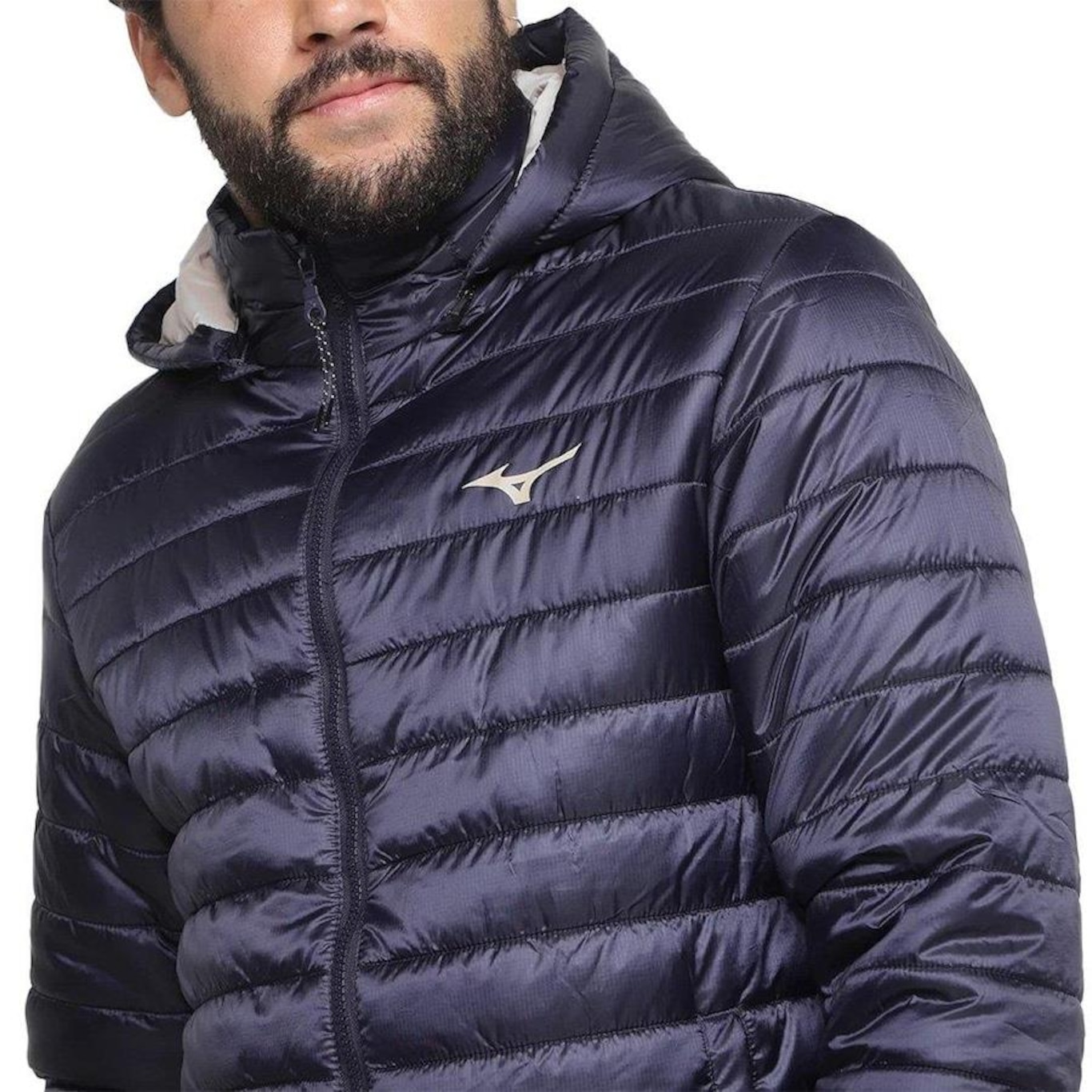 Jaqueta com Capuz Mizuno Puffer - Masculina - Foto 4