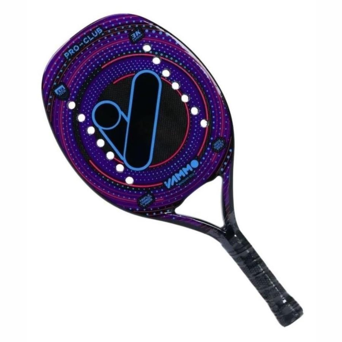 Raquete de Beach Tennis Vammo Pro Club Full Carbono 3k - Foto 1