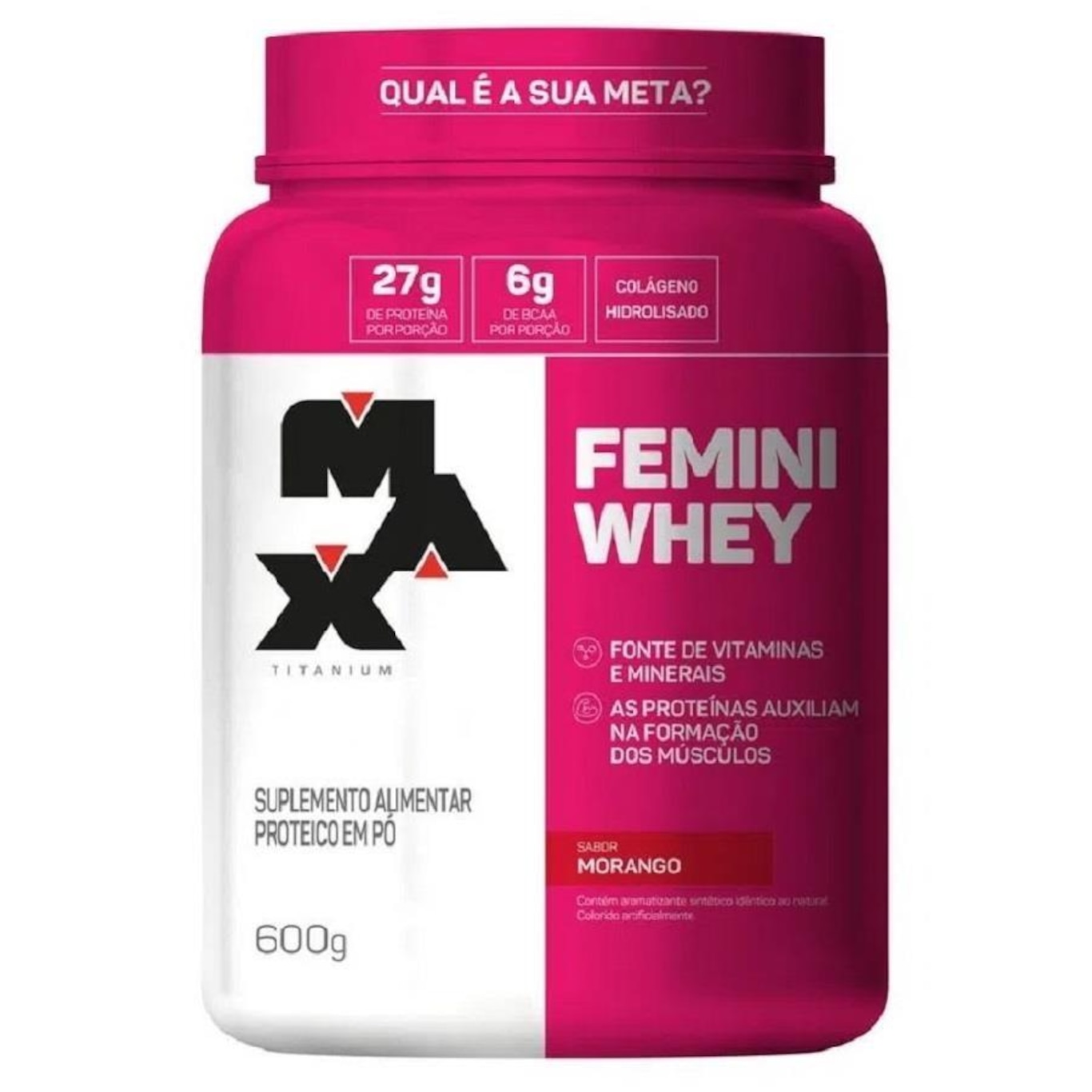 Whey Protein Femini Whey Max Titanium 600g Chocolate - Foto 1