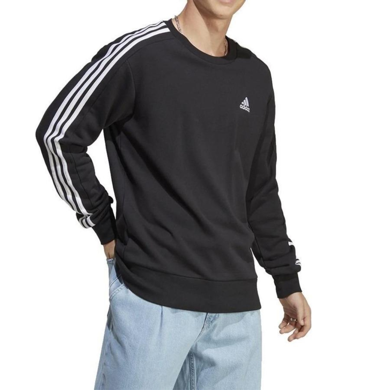 MOLETOM ADIDAS ESSENTIAL 3 STRIPES - Masculino - Foto 2