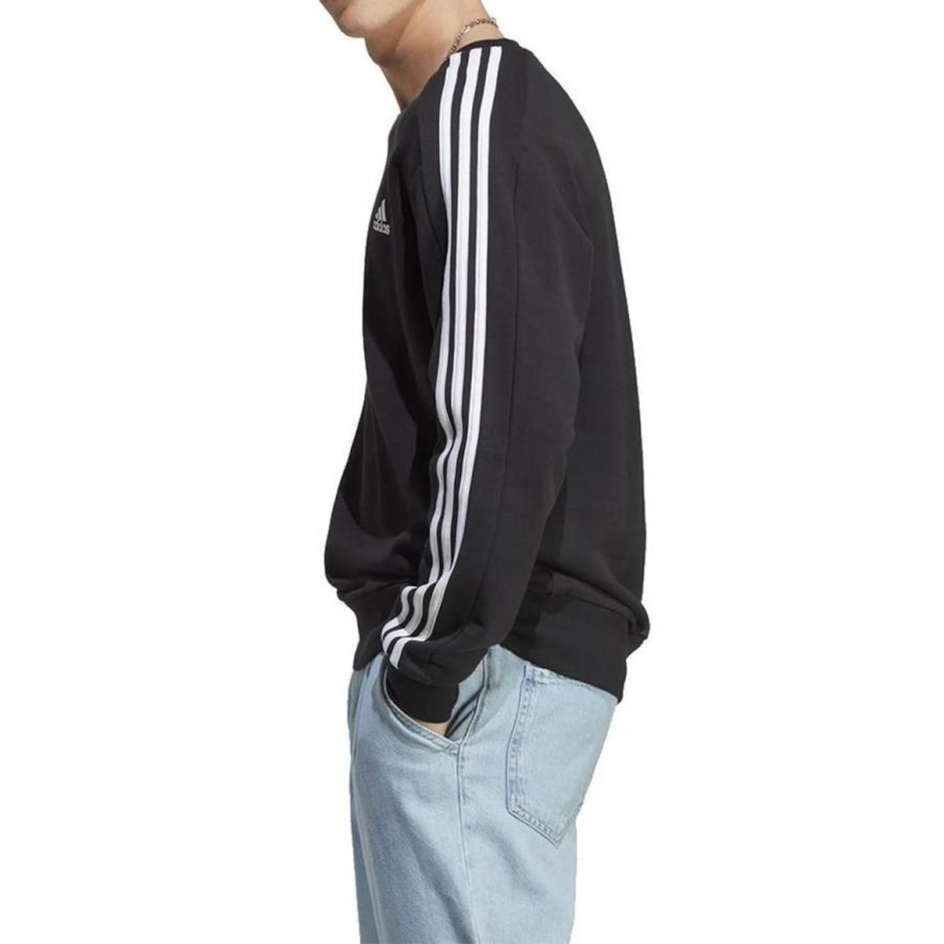 MOLETOM ADIDAS ESSENTIAL 3 STRIPES - Masculino - Foto 3