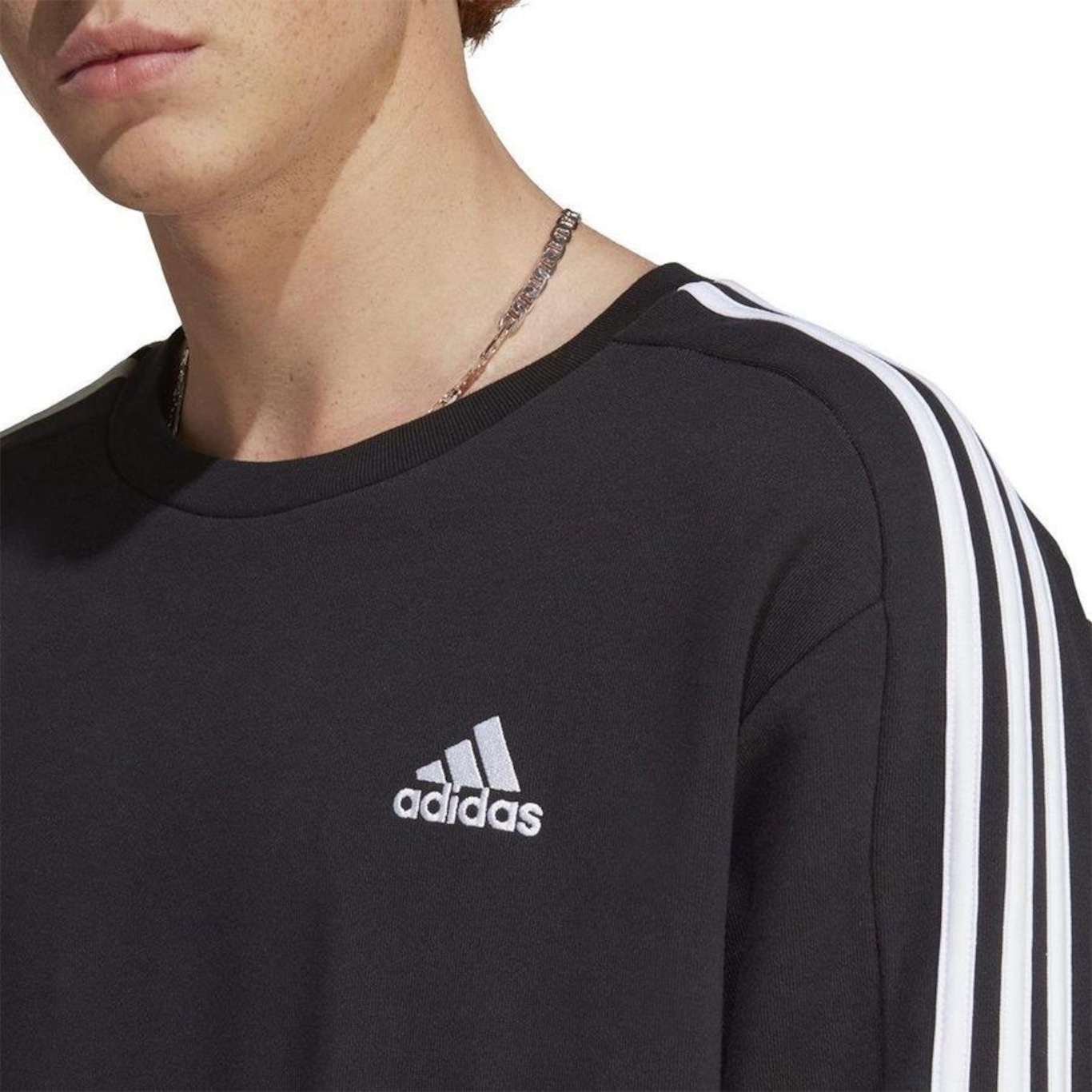 MOLETOM ADIDAS ESSENTIAL 3 STRIPES - Masculino - Foto 5