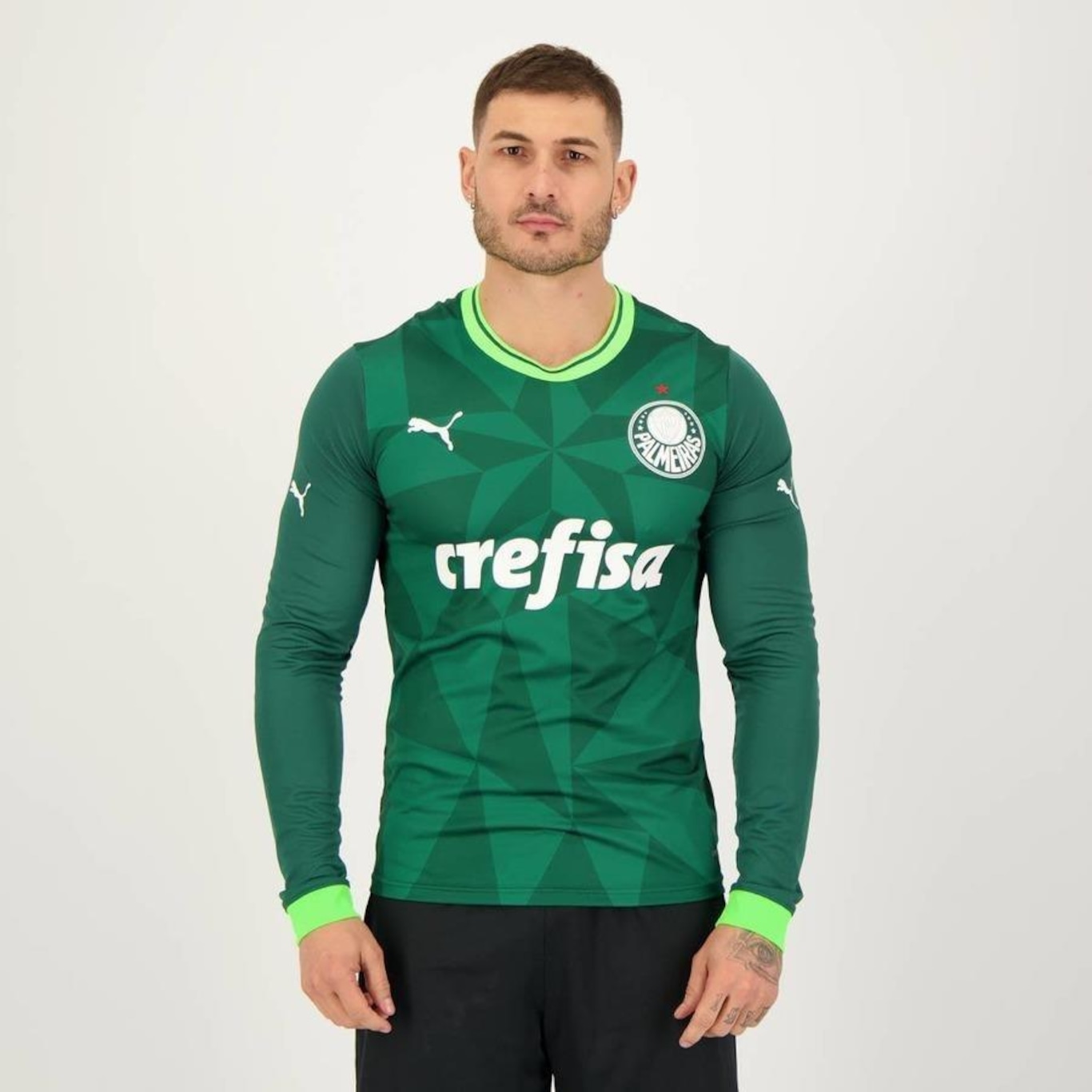 Camisa do Palmeiras Manga Longa I 2023 7 Dudu Puma - Masculina - Foto 1