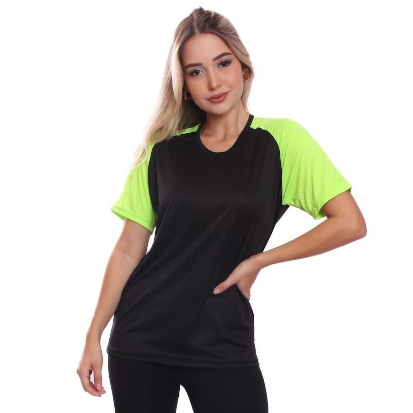 Kit Camisetas de Treino Whats Wear Raglan com Proteção Solar UV - 5 unidades - Feminina - Foto 4