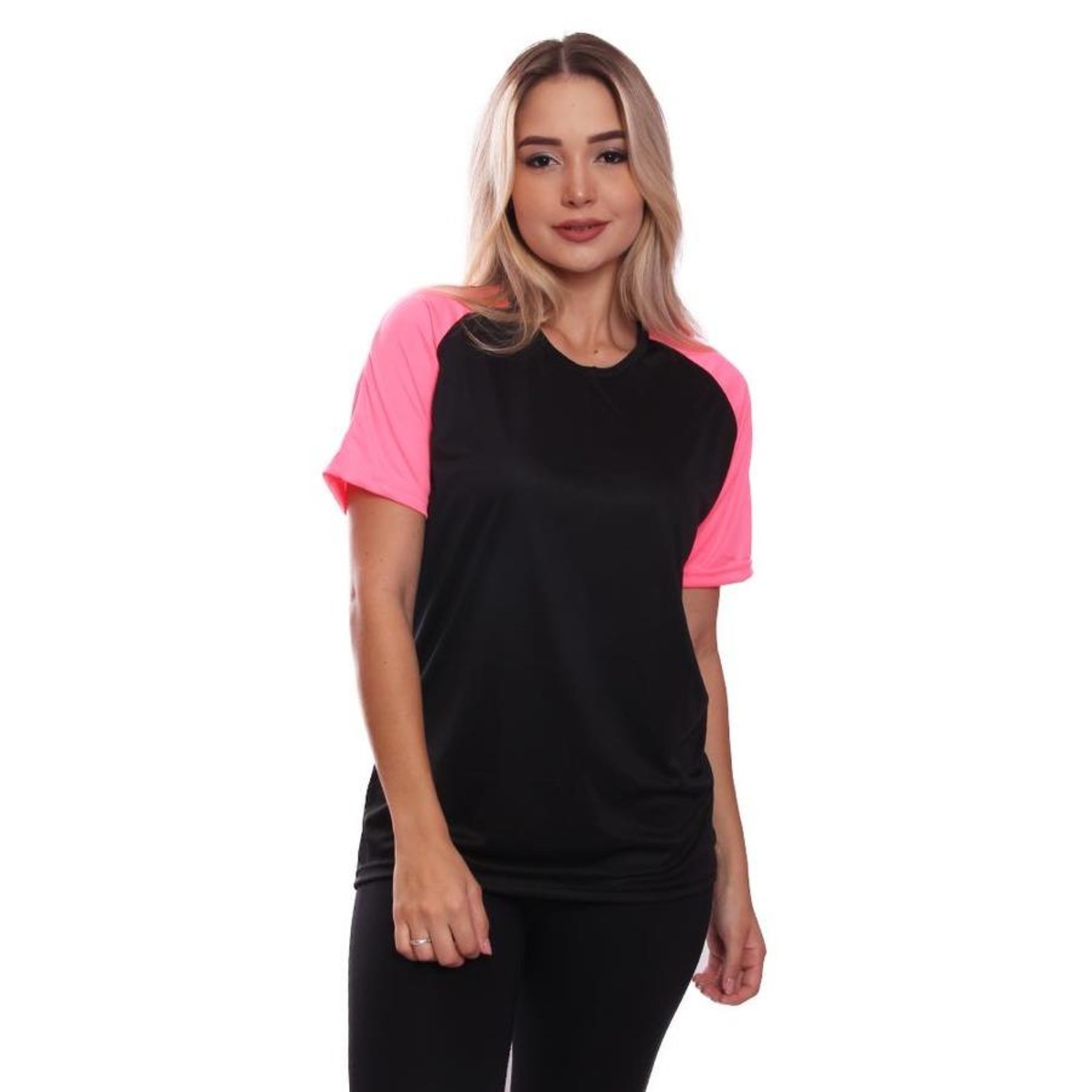 Kit Camisetas de Treino Whats Wear Raglan com Proteção Solar UV - 5 unidades - Feminina - Foto 5