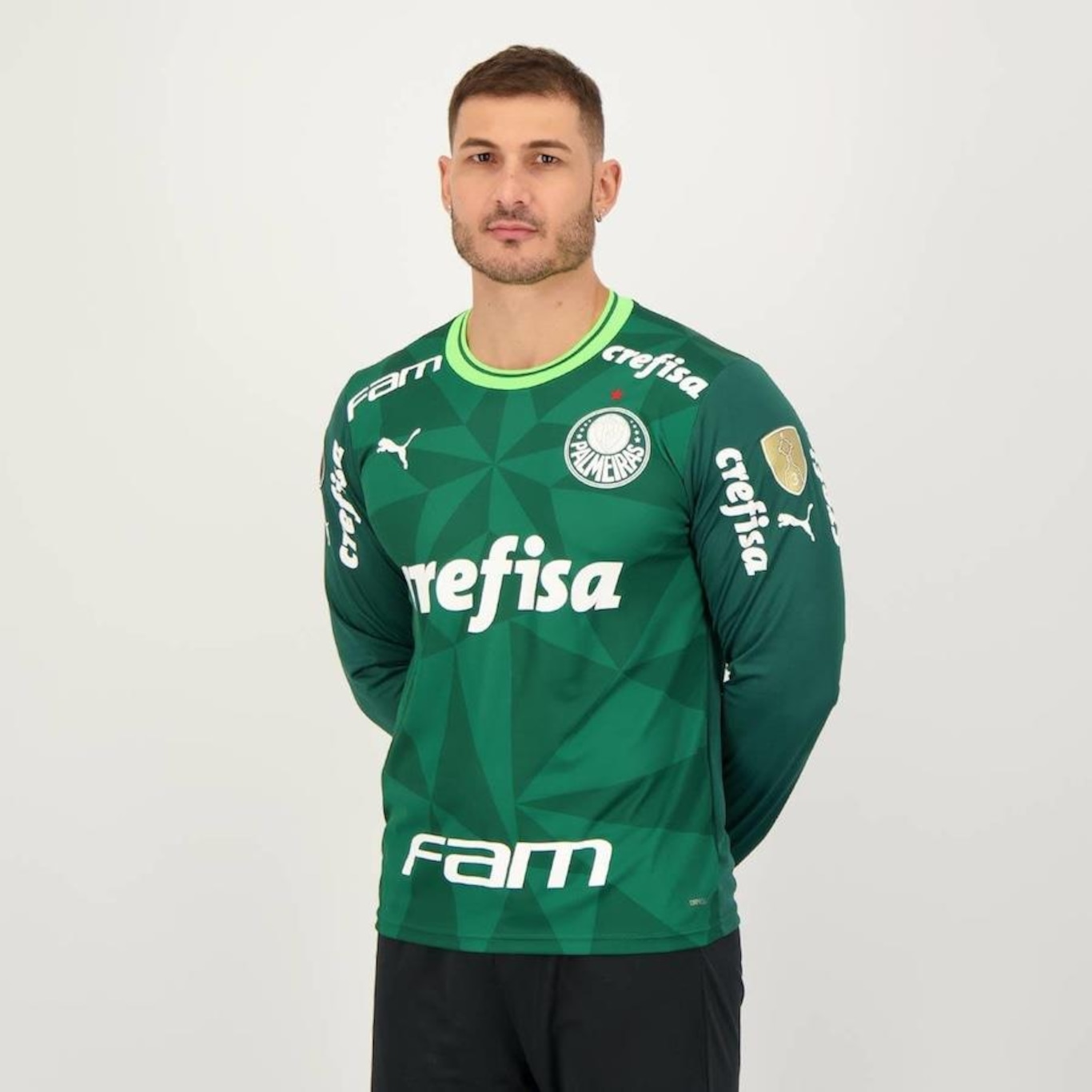 Camisa do Palmeiras I 2023 Manga Longa Puma - Masculina - Foto 5