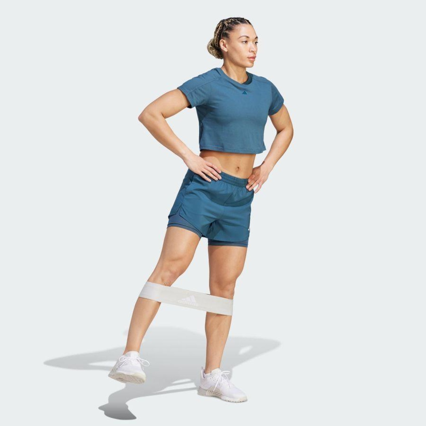 Shorts Adidas Aeroready Made For Training Minimal Azul Feminino
