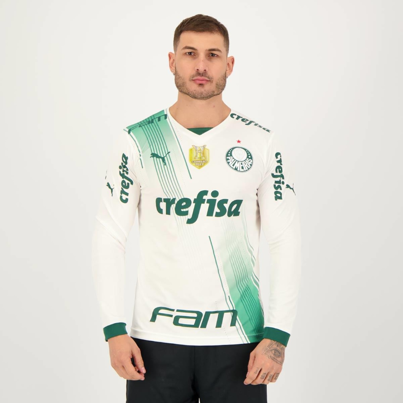 Camisa do Palmeiras Puma II 2023 Manga Longa Campeão Brasileiro 2022 - Masculino - Foto 1