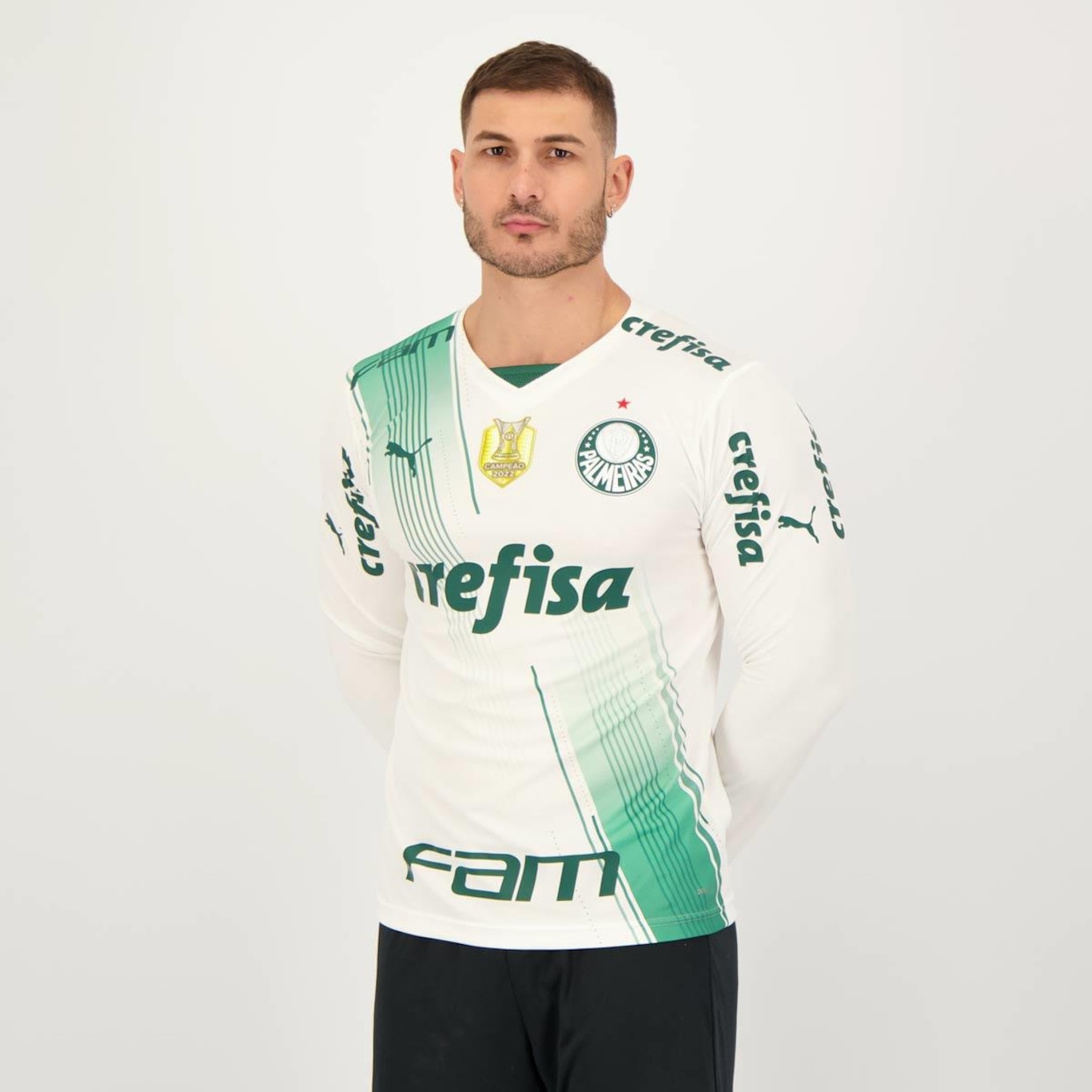 Camisa do Palmeiras Puma II 2023 Manga Longa Campeão Brasileiro 2022 - Masculino - Foto 2