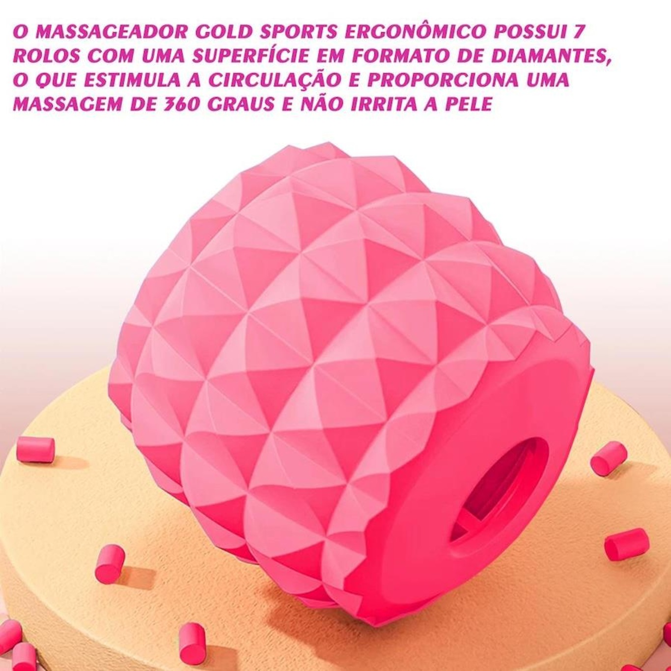 Arco Massageador Muscular Gold Sports Diamond Relaxante - Telescópico para Celulite - Foto 5