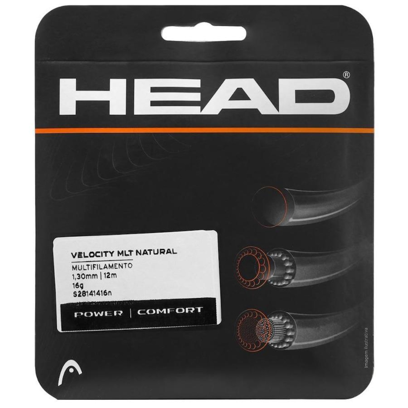 Corda de Raquete de Tênis Head Velocity 16l 1.30mm - Set individual - Foto 1