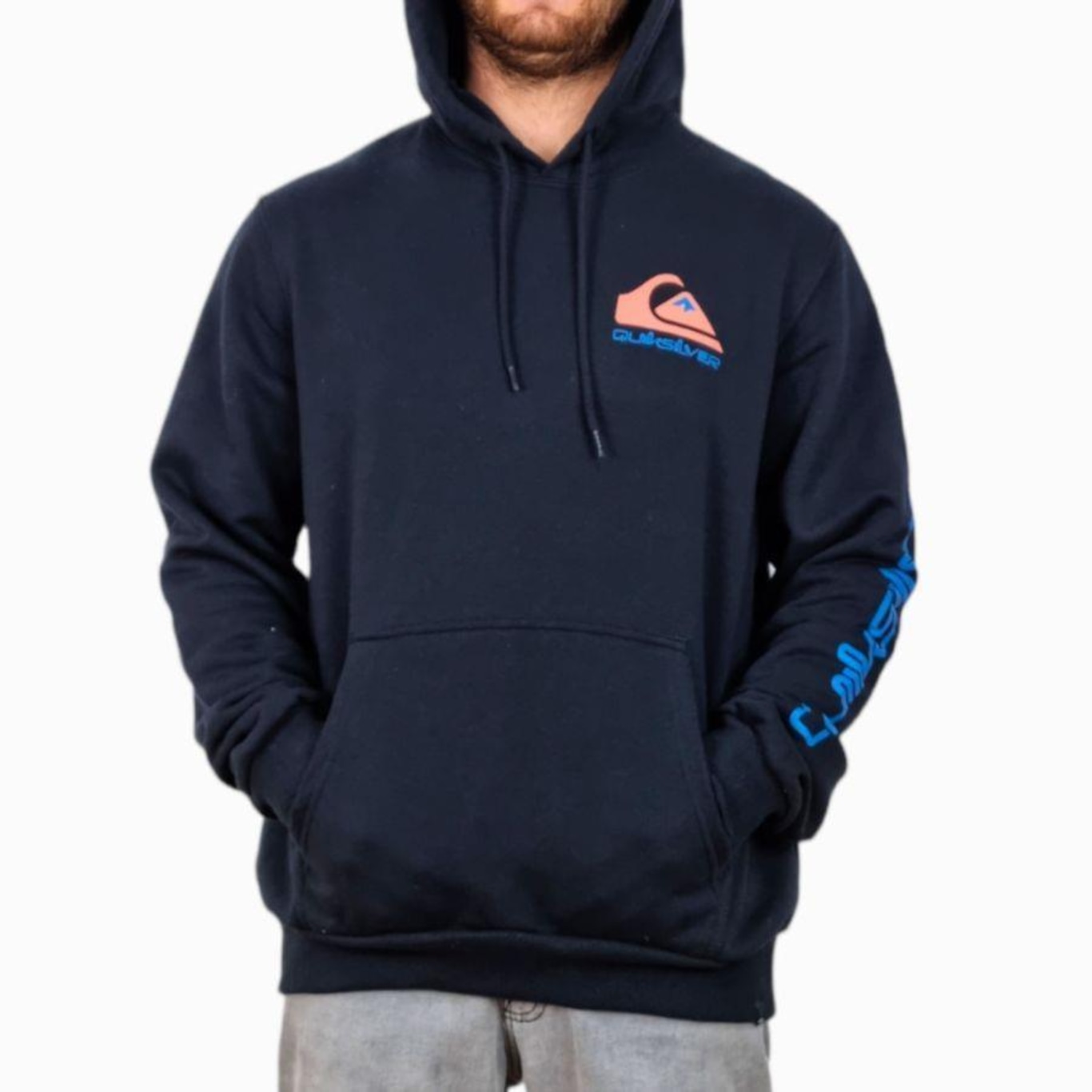 Blusão Moletom Com Capuz Quiksilver Fechado Omni Logo - Masculino - Foto 1