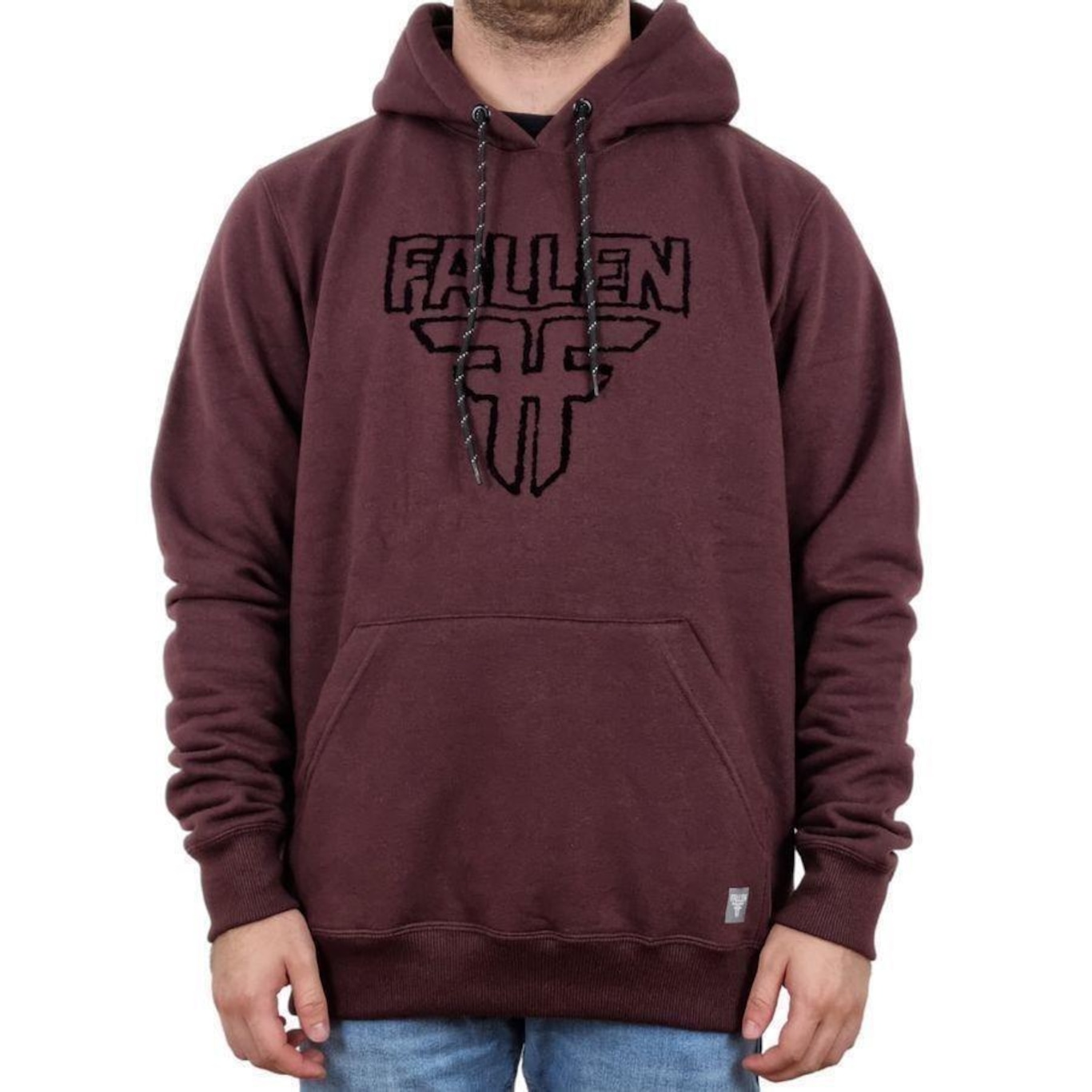 Blusão de Moletom com Capuz Fallen Flocado - Masculino - Foto 1