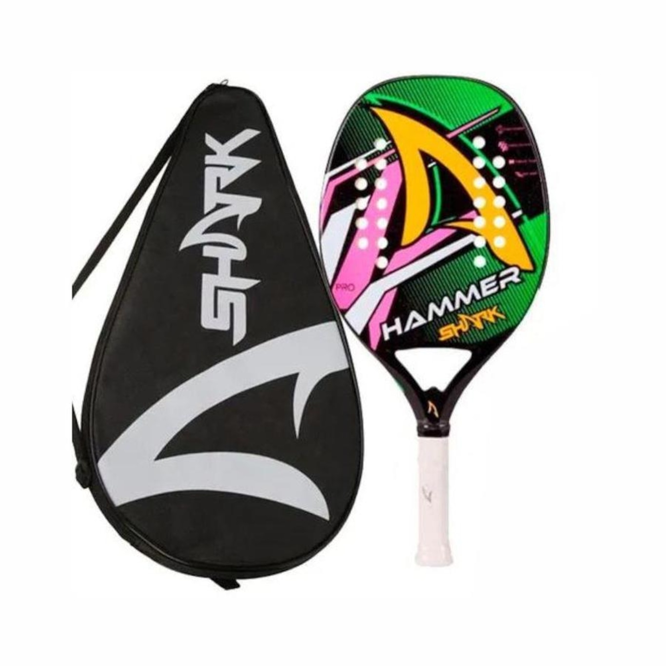 Raquete De Beach Tennis Shark Modelo Hammer Performance Treinos Jogos - Foto 3